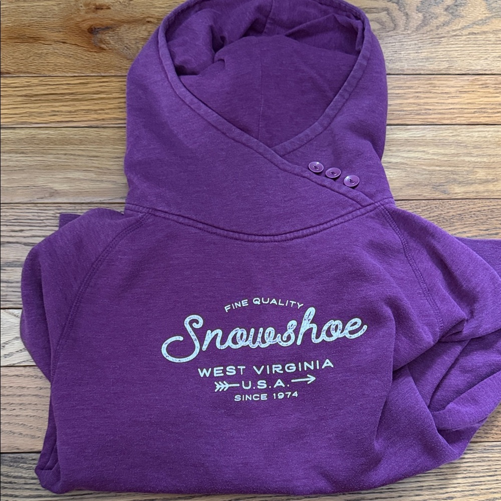 Women's Purple Hoodie Sweater Snowshoe WV